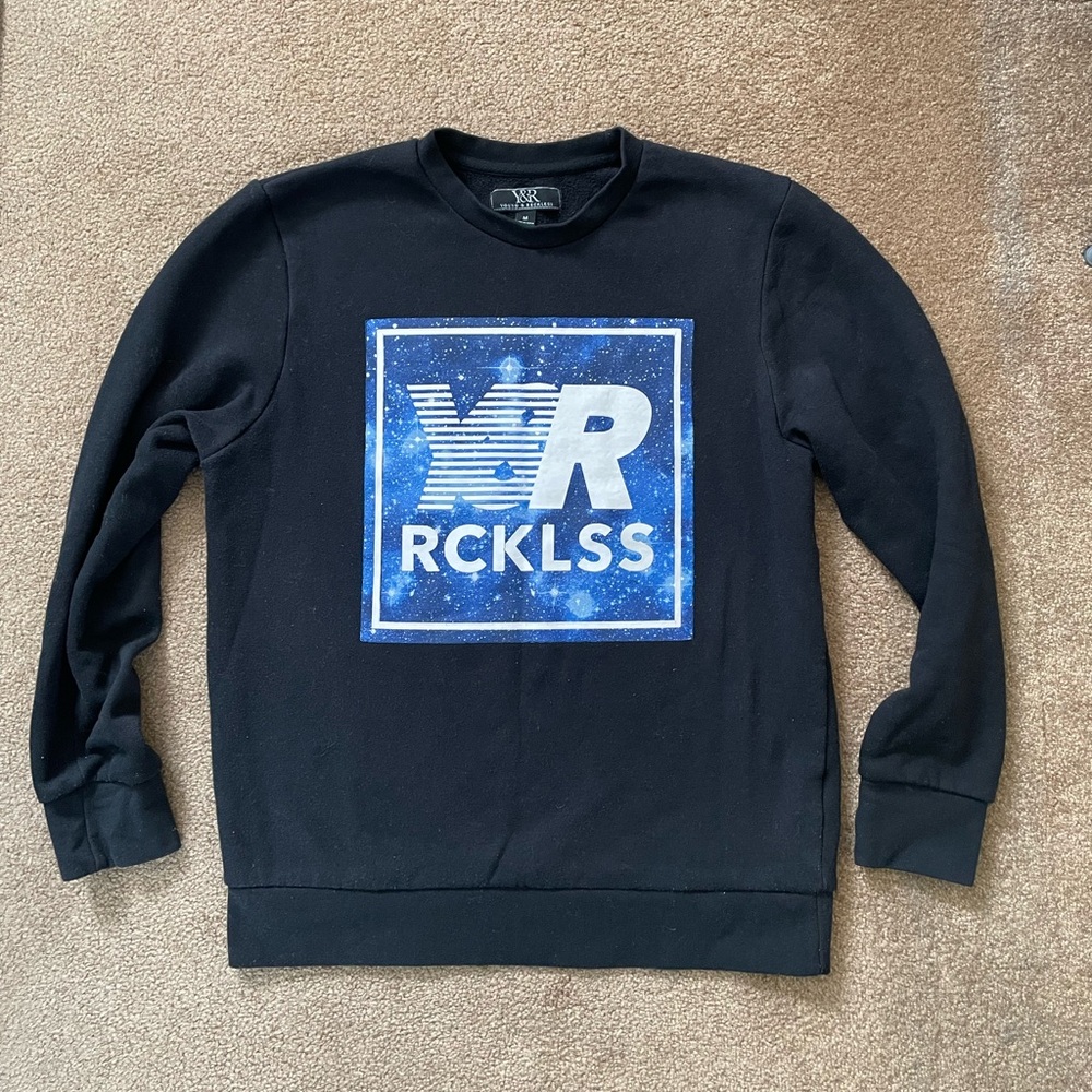 Young & Reckless Galaxy Space Logo Crew Neck Sweatshirt/Pullover *Mens Sz Medium